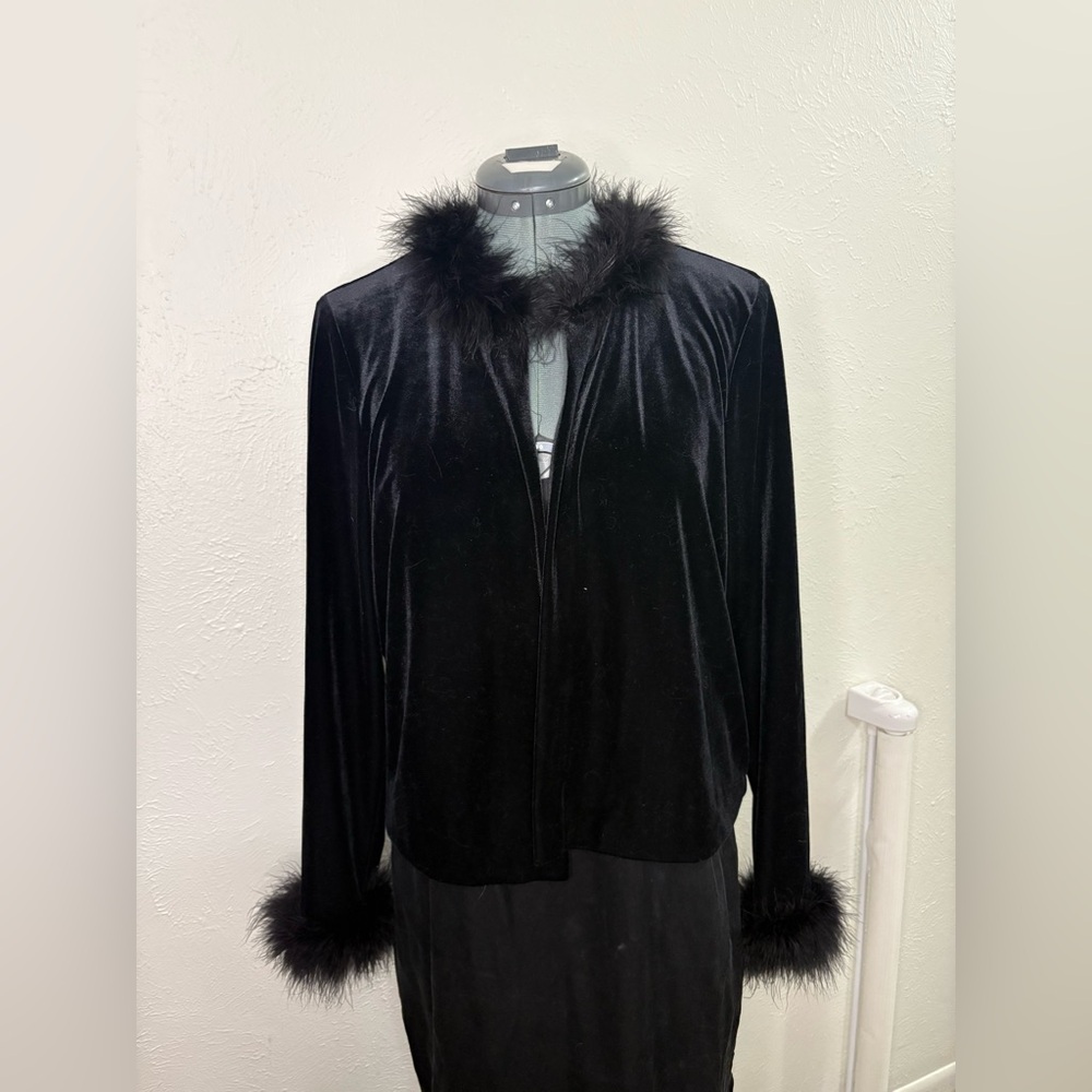 Patra Black Top with Feather Detail